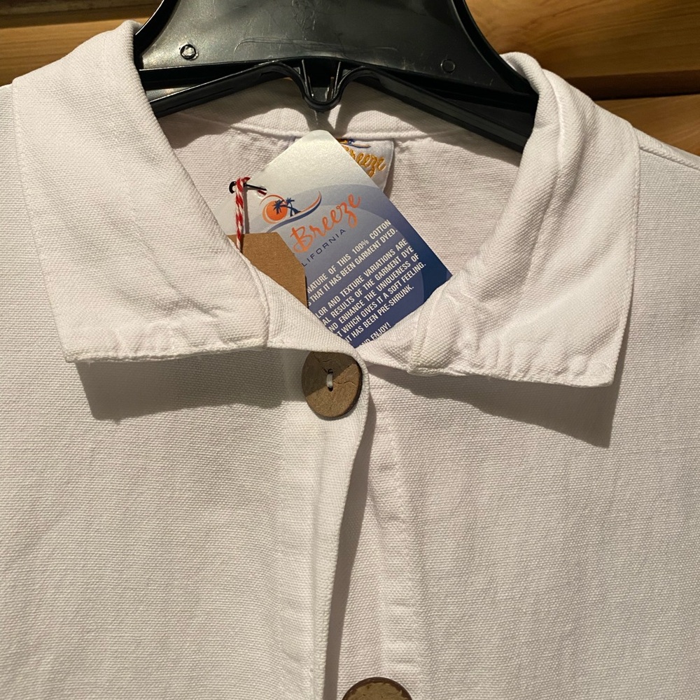White linen/twill Jacket - Picture 6 of 9